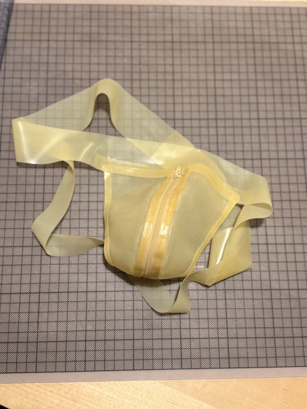 Translucent Zipper Latex Jock